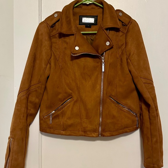 Faux Suede Cropped Moto Jacket - Picture 4 of 4